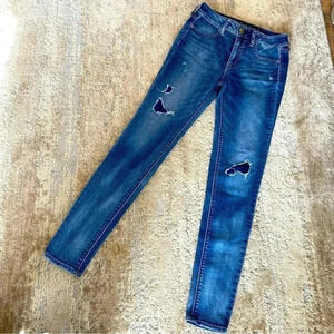 American Eagle Hi-Rise Jegging Super Stretch High Waisted Distressed: 2 Reg